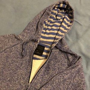 Blue Knit Zip Hoodie